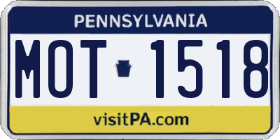 PA license plate MOT1518
