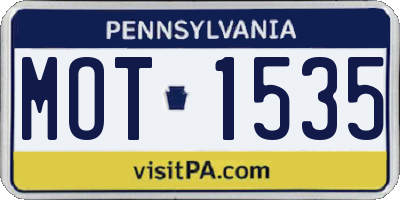 PA license plate MOT1535