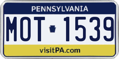 PA license plate MOT1539