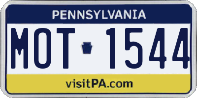 PA license plate MOT1544