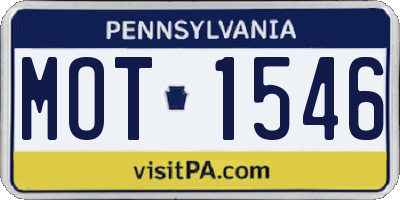 PA license plate MOT1546
