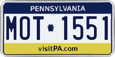 PA license plate MOT1551
