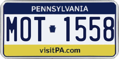 PA license plate MOT1558