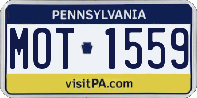 PA license plate MOT1559