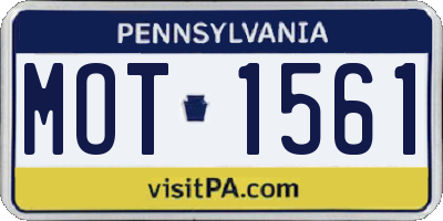 PA license plate MOT1561