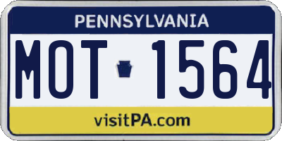 PA license plate MOT1564