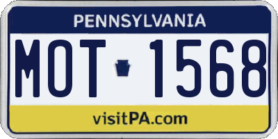 PA license plate MOT1568