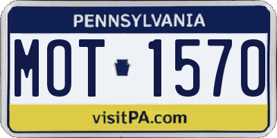 PA license plate MOT1570