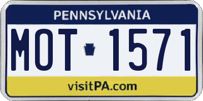 PA license plate MOT1571