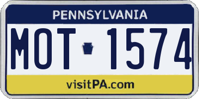 PA license plate MOT1574