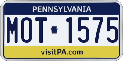 PA license plate MOT1575