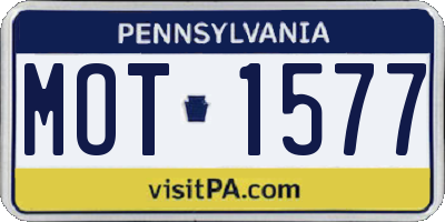 PA license plate MOT1577