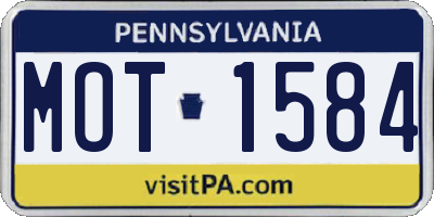 PA license plate MOT1584