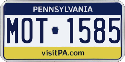 PA license plate MOT1585