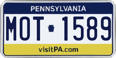 PA license plate MOT1589