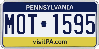 PA license plate MOT1595