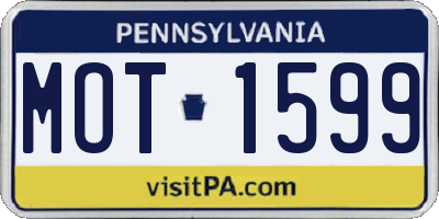 PA license plate MOT1599