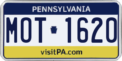 PA license plate MOT1620