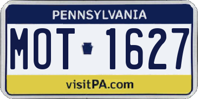 PA license plate MOT1627