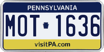 PA license plate MOT1636
