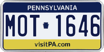 PA license plate MOT1646