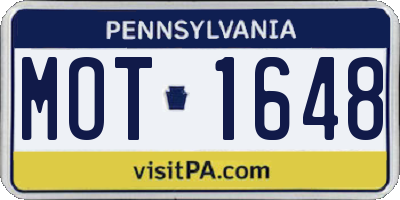 PA license plate MOT1648