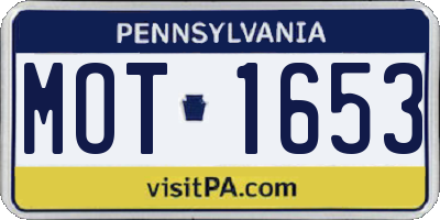 PA license plate MOT1653