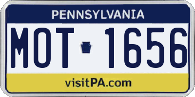 PA license plate MOT1656