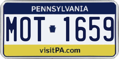 PA license plate MOT1659