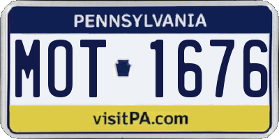 PA license plate MOT1676