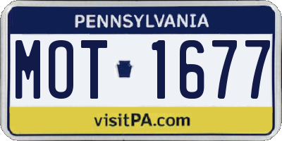 PA license plate MOT1677
