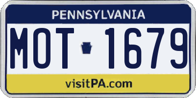 PA license plate MOT1679