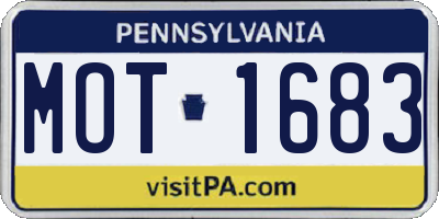 PA license plate MOT1683