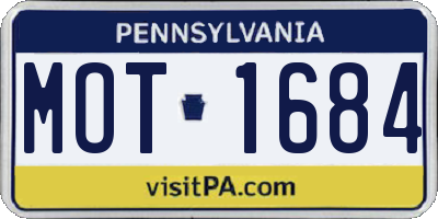 PA license plate MOT1684