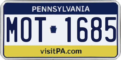 PA license plate MOT1685