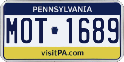PA license plate MOT1689