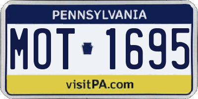 PA license plate MOT1695
