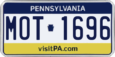 PA license plate MOT1696