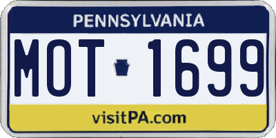 PA license plate MOT1699