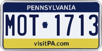 PA license plate MOT1713