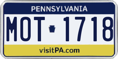 PA license plate MOT1718