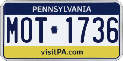 PA license plate MOT1736
