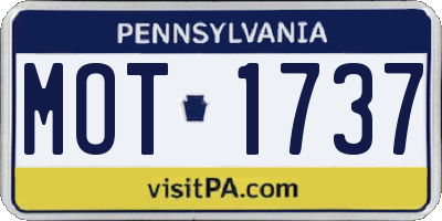 PA license plate MOT1737