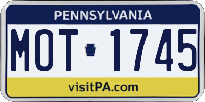 PA license plate MOT1745