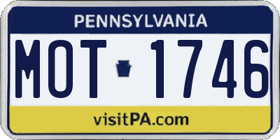PA license plate MOT1746