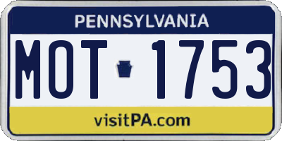 PA license plate MOT1753