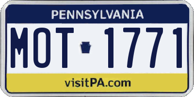 PA license plate MOT1771