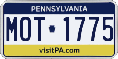 PA license plate MOT1775