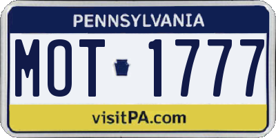 PA license plate MOT1777