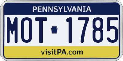 PA license plate MOT1785